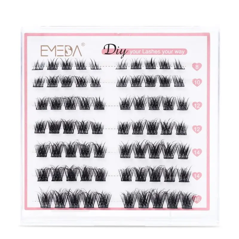 3D Volume looking thin and soft band wholesale private label natural DIY cluster lashes